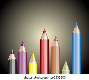 Assortment of coloured pencils