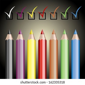 Assortment of coloured pencils