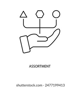 assortment concept line icon. Simple element illustration. assortment concept outline symbol design.