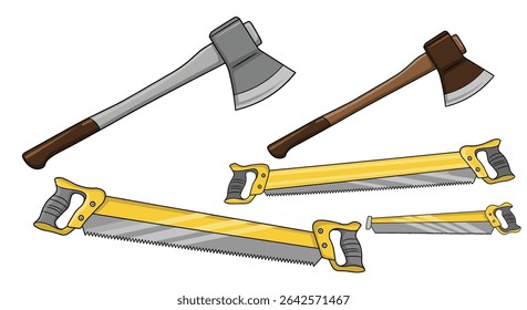 An Assortment of Cutting Tools for Construction and Woodworking Projects and Home Use