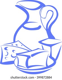 Assortment of dairy products