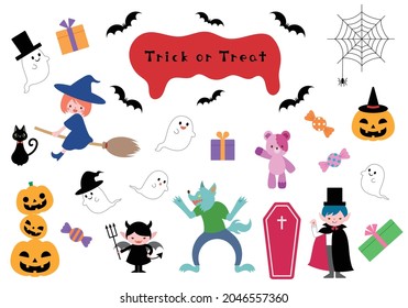 Assortment of Halloween illustration materials