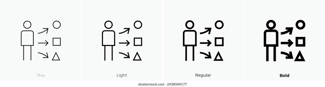 assortment icon. Thin, Light Regular And Bold style design isolated on white background