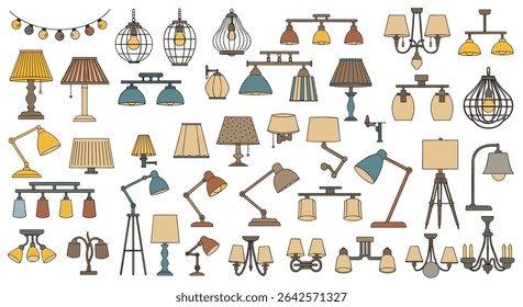 An Assortment of Lighting Fixtures and Lamps for Interior Design Ideas
