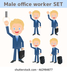 Assortment of male company employee about the commute