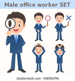 Assortment of male company employee, such as success and failure