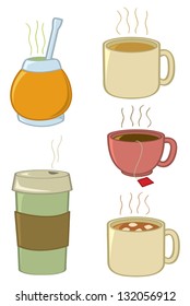 An assortment of popular and trendy hot beverages.