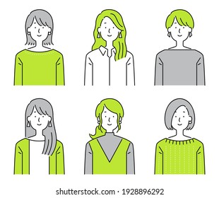 An assortment of smiling adult women.