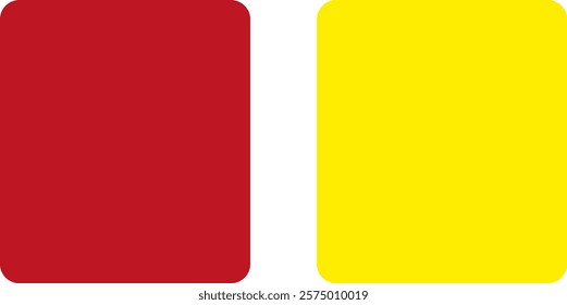 An assortment of soccer cards in yellow, red, and white, arranged to highlight their colorful and distinct appearances