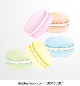 Assortment of tasty colourful macaroons 