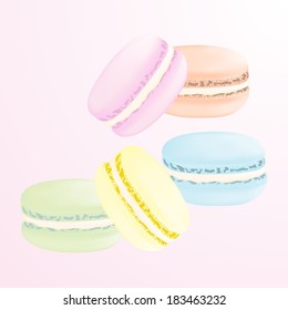 Assortment of tasty colourful macaroons 