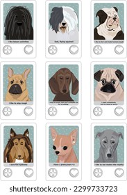 Assortment of Vector Dog Face Cards