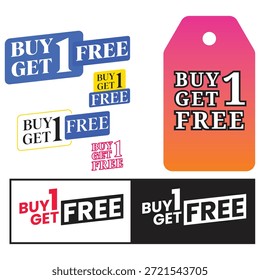 Surtido de vibrante comprar uno obtener una etiqueta gratis para las ventas al por menor y promociones.