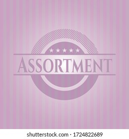 Assortment vintage pink emblem. Vector Illustration. 