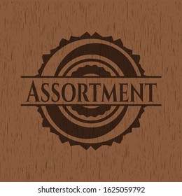 Assortment wood emblem. Retro. Vector Illustration.