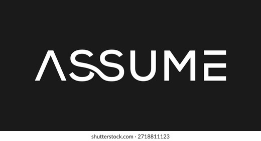 assume logo design, typography text assume logo graphic, marketing business vector icon concept template