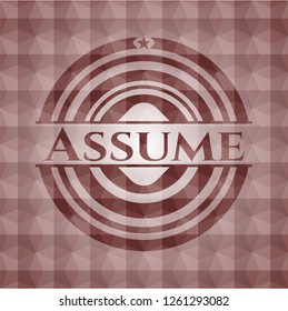 Assume red badge with geometric background. Seamless.