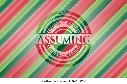 Assuming christmas colors emblem. Vector Illustration. Detailed.