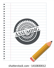 Assuming pencil draw. Vector Illustration. Detailed.