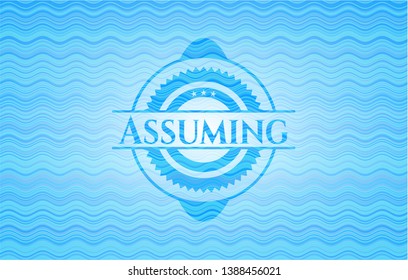 Assuming water concept emblem. Vector Illustration. Detailed.