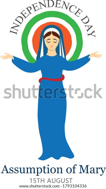 Assumption Blessed Mary Independence Day India Stock Vector Royalty Free 1793104336