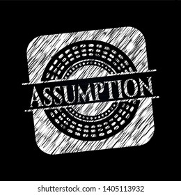 Assumption chalk emblem. Vector Illustration. Detailed.