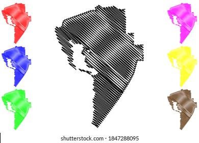 Assumption County, Louisiana (U.S. county, United States of America, USA, U.S., US) map vector illustration, scribble sketch Assumption Parish map