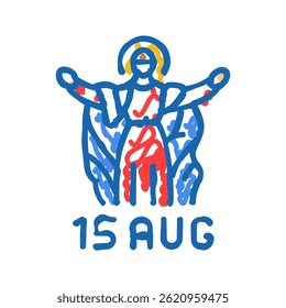 assumption of mary feast catholic holiday doodle icon sketch vector. assumption of mary feast catholic holiday sign. isolated symbol illustration