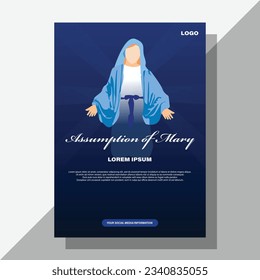 assumption of mary flyer vector design