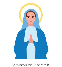 Assumption of Mary praying with crown