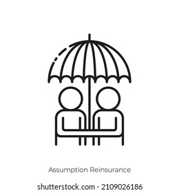 Assumption Reinsurance Icon. Outline Style Icon Design Isolated On White Background