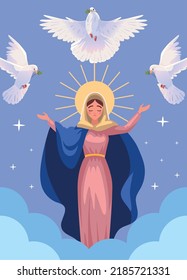 Assumption of Virgin Mary and Holy Spirit, design