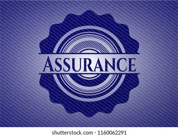 Assurance badge with denim texture