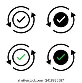 Assurance Guarantee vector icon set. Trust Protection Badge vector symbol for UI design.