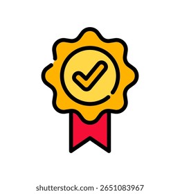 Assurance Icon Lineal Color Vector Illustration