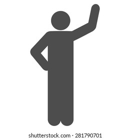 Assurance icon from Man Poses Set. Style: monochrome gray icons, rounded corners, white background.