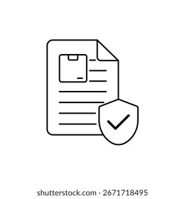 assurance icon outline editable stroke line drawing eps