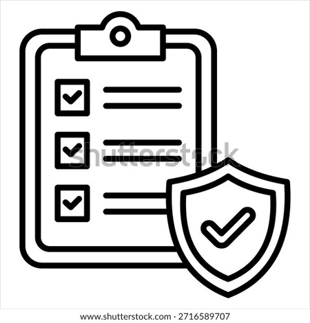 Assurance Outline Icon Vector Illustration