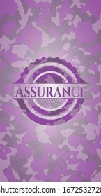 Assurance pink on camouflaged pattern. Vector Illustration. Detailed.