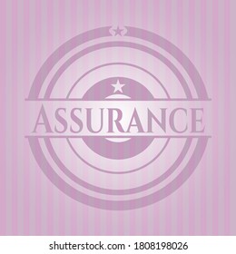 Assurance vintage pink emblem. Conceptual design.