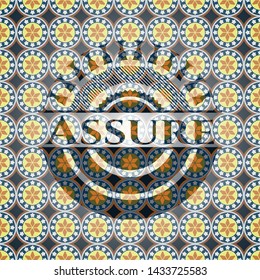 Assure arabesque emblem background. arabic decoration.