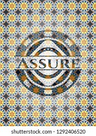Assure arabic style badge. Arabesque decoration.