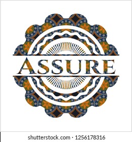Assure arabic style emblem. Arabesque decoration.