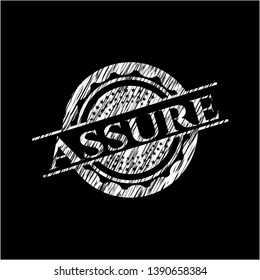 Assure written on a blackboard. Vector Illustration. Detailed.