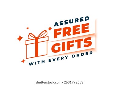 assured free gift promo background with every order vector