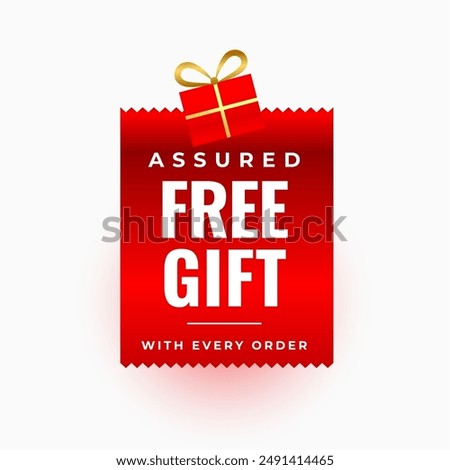assured free gift promo template win and save vector