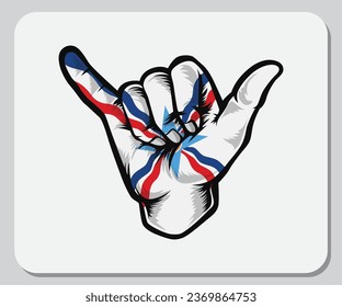 Assyria Shaka Hand Good Vibes Flag