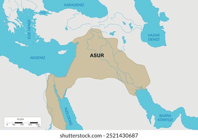 Mapa da região antiga do Estado Assírio, Estado assírio da Anatólia, colônias na antiguidade