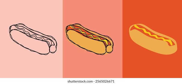 ast food vector design with Hot dog isolated