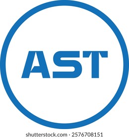 AST letter technology logo design on black background. AST creative initials letter IT logo concept. AST setting shape design